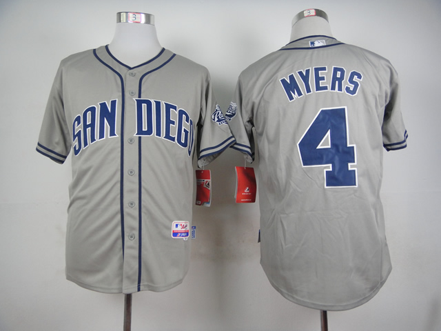 Men San Diego Padres #4 Myers Grey MLB Jerseys